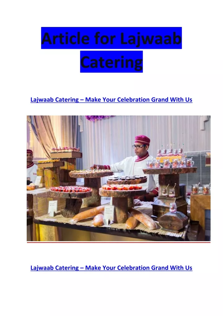 article for lajwaab catering