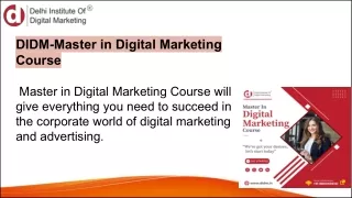 DIDM-Master in Digital Marketing Course