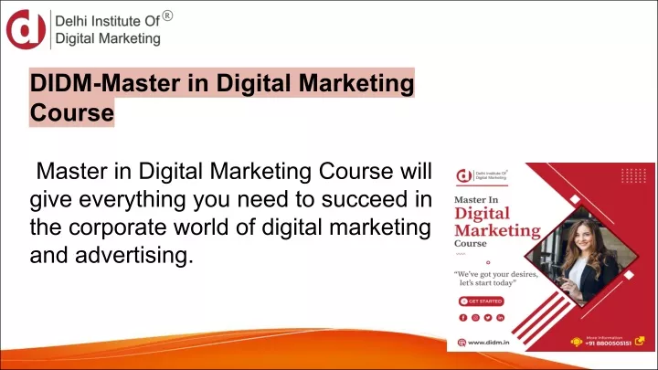 didm master in digital marketing course