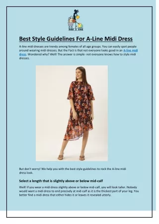 Best Style Guidelines For A-Line Midi Dress
