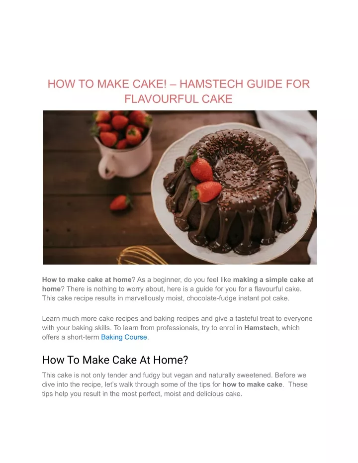 how to make cake hamstech guide for flavourful