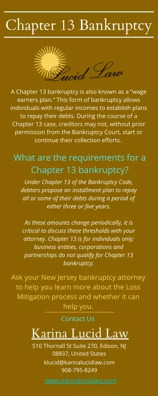 Chapter 13 Bankruptcy in Edison
