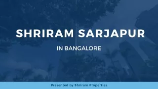 shriram sarjapur