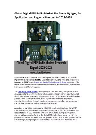 global digital ptp radio market size study