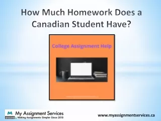 how much h omework d oes a canadian student have
