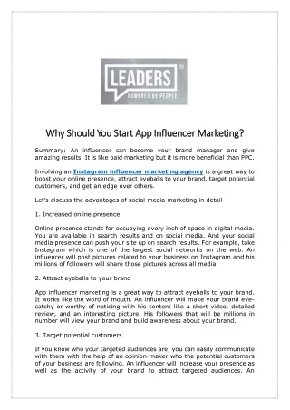 Why Should You Start App Influencer Marketing