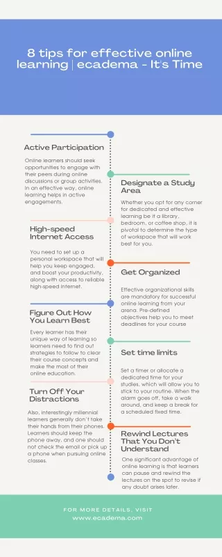 8 tips for effective online learning ecadema