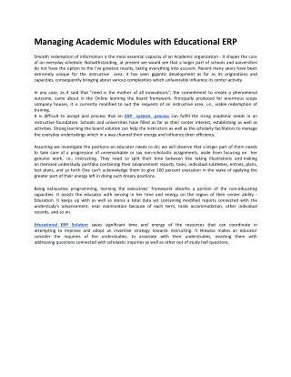 managing academic modules with educational