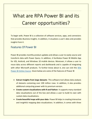 what are rpa power bi and its career opportunities