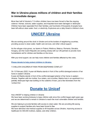 Unicef Ukraine Donate