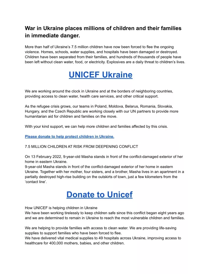 war in ukraine places millions of children