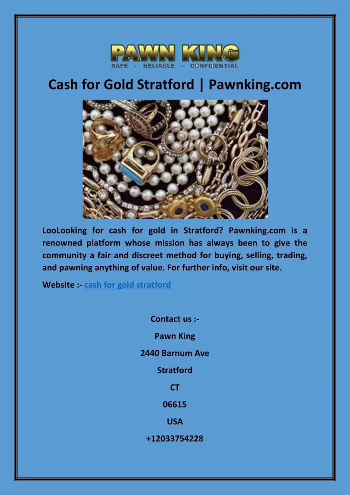 cash for gold stratford pawnking com