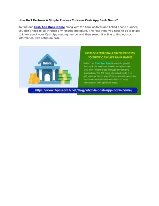 how do i perform a simple process to know cash