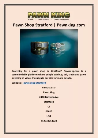 Pawn Shop Stratford | Pawnking.com