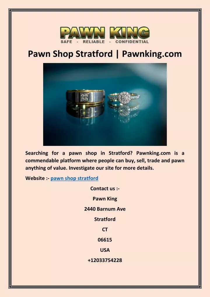 pawn shop stratford pawnking com