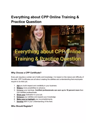 everything about cpp online training practice