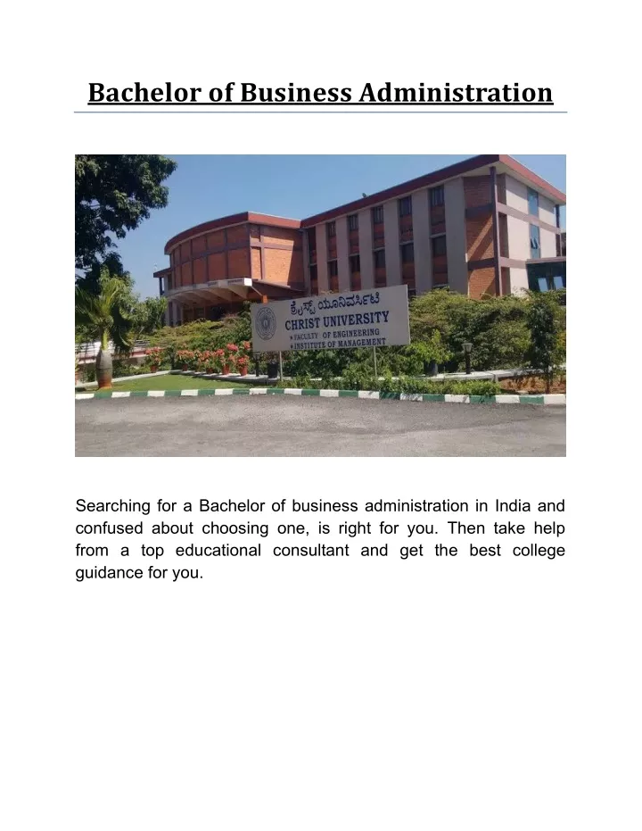 bachelor of business administration