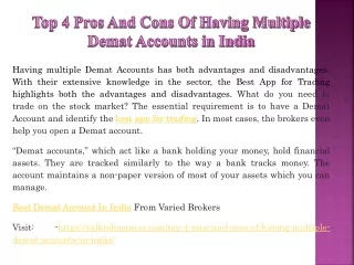 having multiple demat accounts has both
