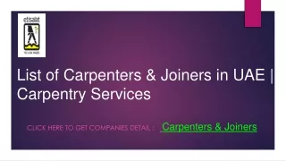 List of Carpenters & Joiners in UAE _ Carpentry Services.ppt