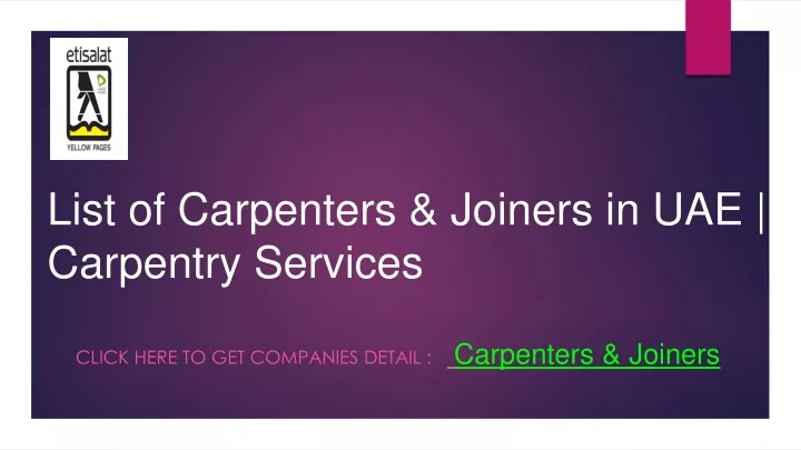 list of carpenters joiners in uae carpentry services