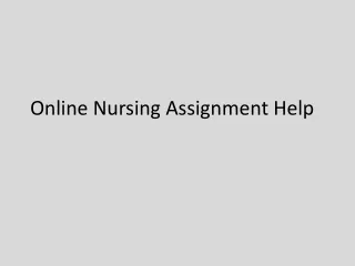 Online nursing assignment help ppt