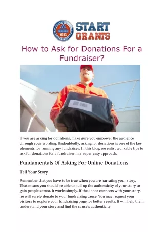 How to Ask for Donations For a Fundraiser