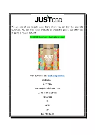Best CBD Gummies  Justcbdstore.com
