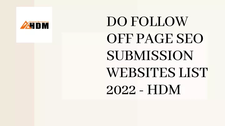 do follow off page seo submission websites list