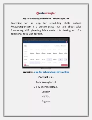 App For Scheduling Shifts Online  Rotawrangler