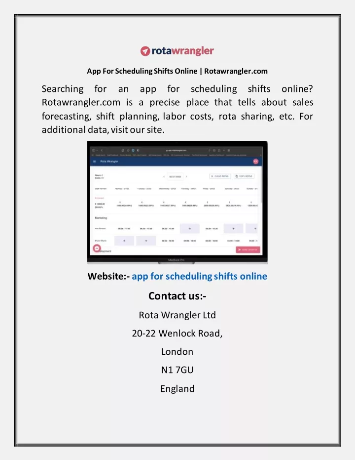 app for scheduling shifts online rotawrangler com