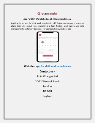 App For Shift Work Schedule Uk Rotawrangler
