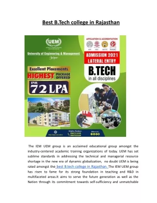 best b tech college in rajasthan