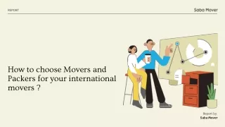 How to choose Movers and Packers for your international movers ?