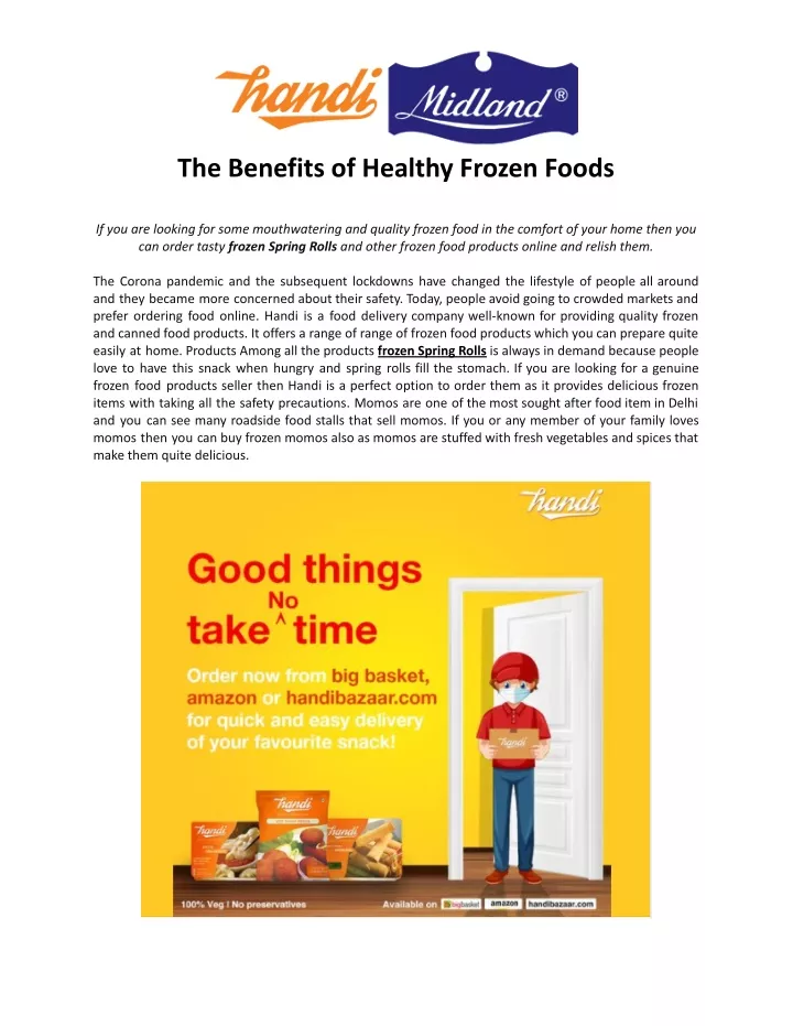 the benefits of healthy frozen foods