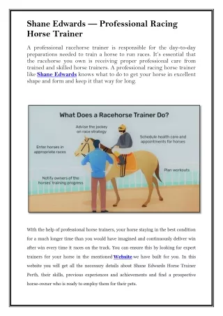 Shane Edwards - Professional Racing Horse Trainer