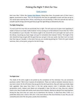 Picking the Right T-Shirt for You
