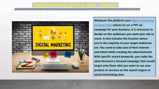 Digital Marketing Services India - Orbizent