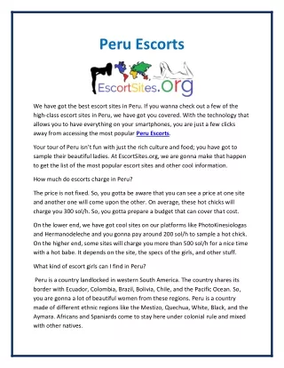 peru escorts
