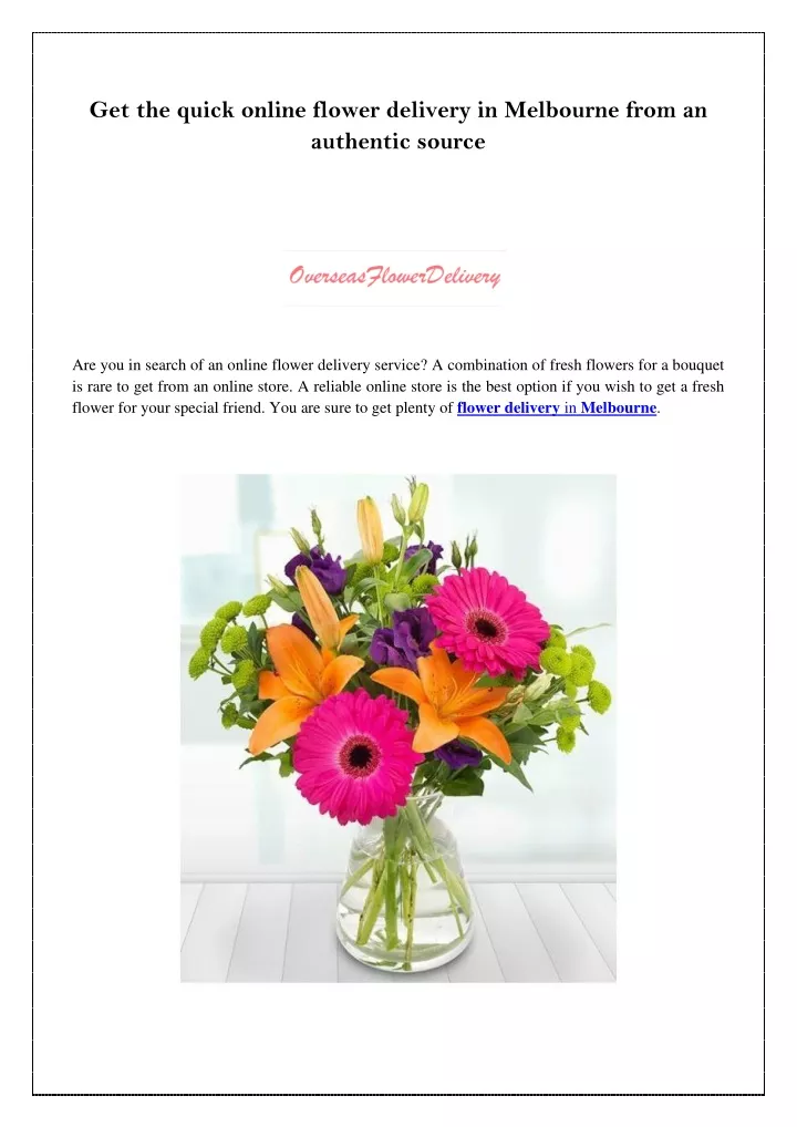 get the quick online flower delivery in melbourne