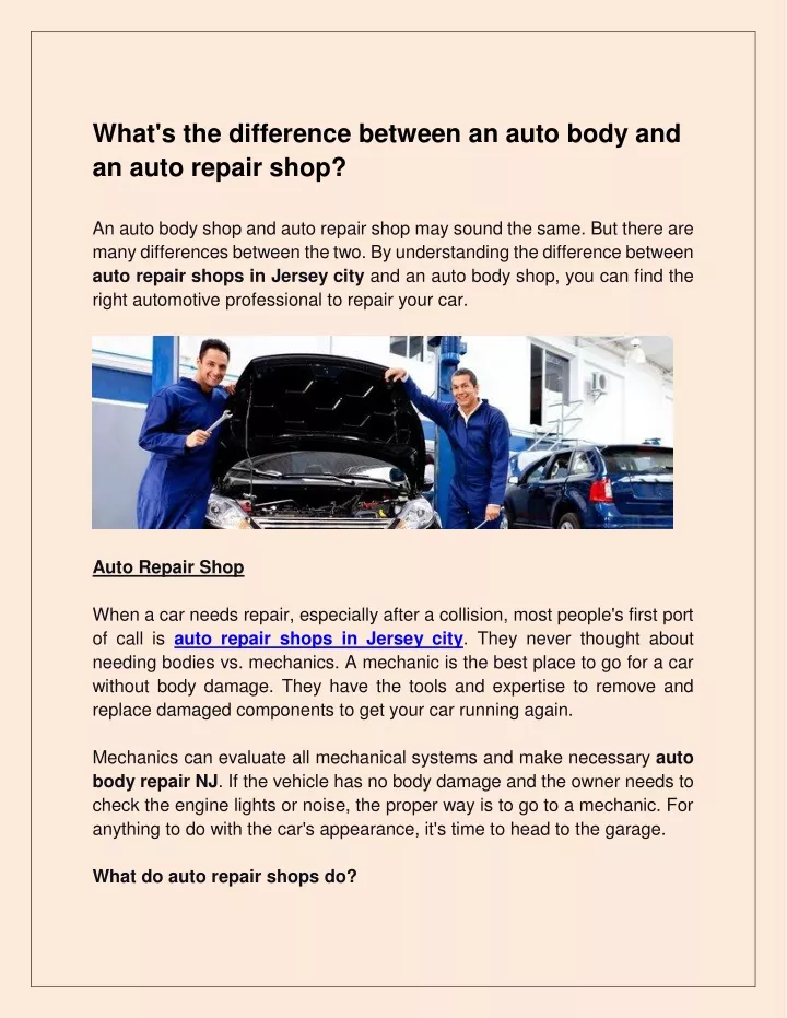 what s the difference between an auto body