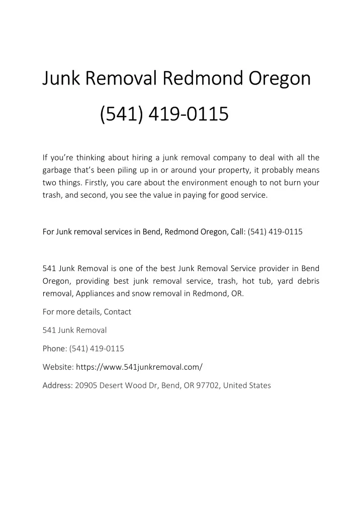 junk removal redmond oregon junk removal redmond