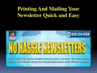 Printing And Mailing Your Newsletter Quick and Easy