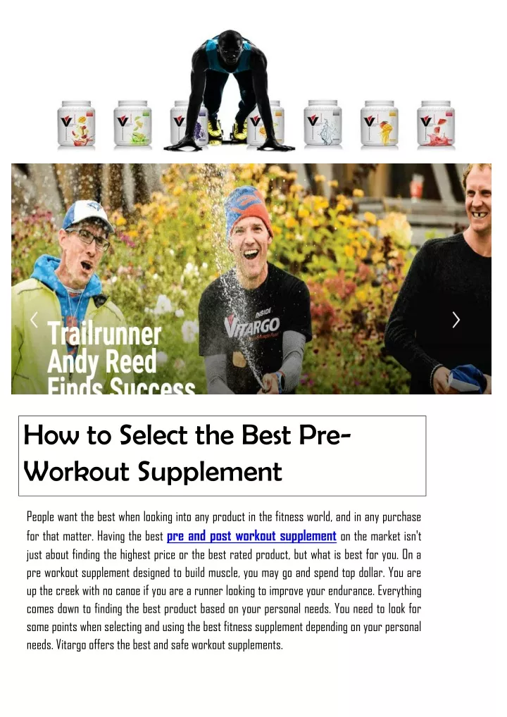 how to select the best pre workout supplement