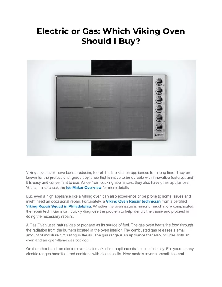 electric or gas which viking oven should i buy