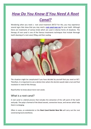 how do you know if you need a root canal