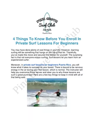 Enroll in Private Surf Lessons For Beginners in Puerto Rico