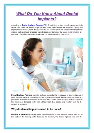 What Do You Know About Dental Implants