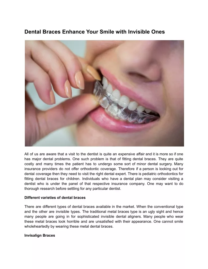 dental braces enhance your smile with invisible