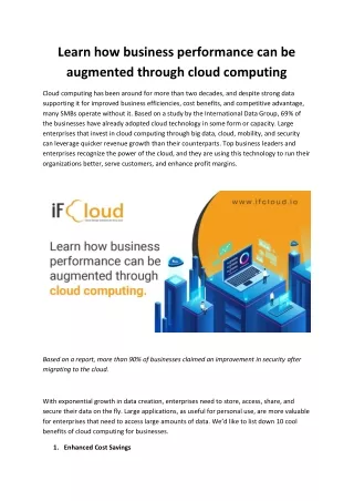 learn how business performance can be augmented