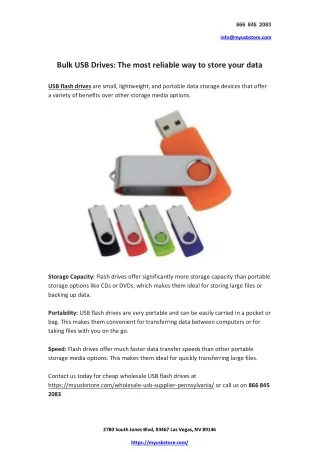 Bulk USB Drives The most reliable way to store your data